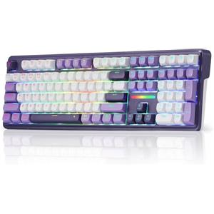 Redragon Tastiera da gioco RGB con guarnizione wireless K745 PRO, tastiera meccanica a 108 tasti w/4 tasti di scelta rapida extra, presa LED hot-swap rivolta a sud, smorzamento del rumore a 5 strati