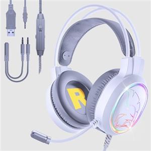 EMPIRE GAMING - Icarus S17 Cuffie Gaming RGB - per PS5, PS4, Xbox One/Series, PC, Mac, Smartphone, Tablet - Telecomando - Audio Stereo ad Alta Definizione - Microfono Flessibile - Bianco