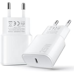 TYW Caricatore USB C, 2 Pack 25W Presa USB C per iPhone 17/16/15/14/13