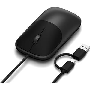 Satechi Mouse con Cavo Slim LX, Clic Silenziosi, Connettività 2 in 1 USB-C e USB-A, in Alluminio con Rotella Metallica per Mac, Windows, iPad e ChromeOS - Nero Siderale