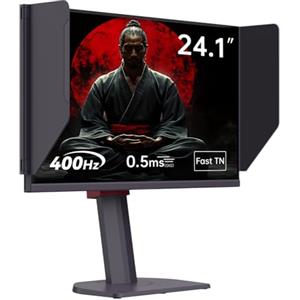 KTC Monitor Gaming 24,1 pollici 400Hz, Fast TN Panel, Tempo di risposta 1ms, Contrasto 1000:1, Supporto regolabile, Porte HDMI & DP doppie, Schermo antiriflesso, Gancio integrato per cuffie - E-Sport