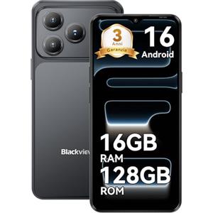 Blackview WAVE 7C Smartphone Offerta Android 16, 32MP+13MP, 16GB+128GB/2TB TF, 6.56" Telefono Cellulare Offerta, 5000mAh, 4G Cellulari Dual SIM WiFi 5G, 3.5mm/FM/IP54/3 Slot Per Carte/3 Anni Garanzia