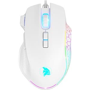 EMPIRE GAMING - W905 Mouse da Gioco Cablato - 12800 DPI 1000Hz - RGB - Ergonomico - PC, Console di Gioco, PS5, XboxOne/Series e Mac - Software Incluso - 8 Tasti Programmabili - Bianco