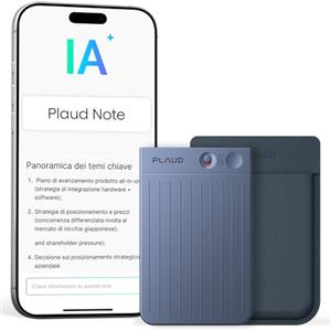 Plaud Note Registratore Vocale AI Professionale con Custodia Audio Digitale Trascrizione Riassunti Automatici in 112 Lingue Controllo App Perfetto per Riunioni Lezioni Chiamate Colloqui Interviste