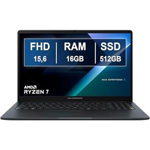 ASUS Notebook ASUS ExpertBook 15,6" AMD Ryzen 7 R7-170 14ª Gen fino a 5GHz, 16GB RAM DDR5, 512GB SSD, Win11 Pro, Tastiera Retroilluminata, QWERTY, Fingerprint