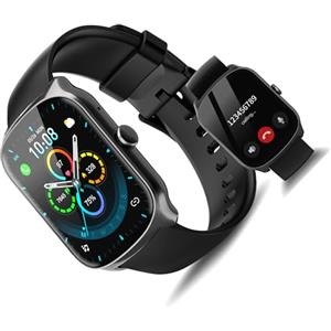 STECEi Smartwatch Uomo Donna, Schermo Curvo HD da 1,95'' Orologio Smartwatch con Effettua/Risposta Chiamate, 112 Sportive Smart Watch con Contapassi/Sonno/Cardiofrequenzimetro, Impermeabile IP68, Nero Opaco