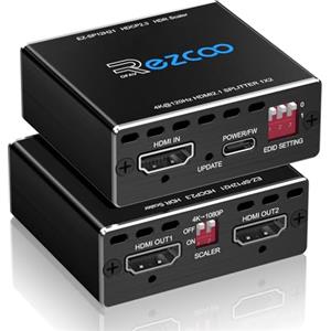 ROFAVEZCO 4K 120Hz HDMI 2.1 Splitter 8K 60Hz 1 Ingresso 2 Uscite VRR ALLM HDCP2.3 HDR10 8KUHD Dolby Vision Atmos Scaler 4K EDID 1080P Dual Monitors Divisor HDMI 2.1 1X2 para PS5 SkyQ Xbox NVIDIA AMD