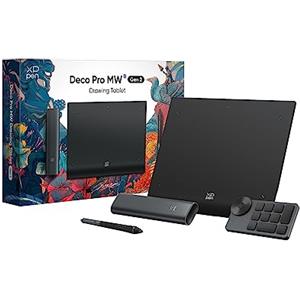 XP-PEN XPPen Deco Pro MW (Gen 2) Tavoletta grafica Bluetooth da 9x6", Penna passiva a 16K levelli di pressione, 10 Ore di Autonomia, Incluso Mini Tasteria Remota, Poggiapolsi ergonomico