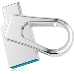 Vansuny Chiavetta USB C 64 GB Mini USB 3.0 2 in 1 Mini USB 3.0 OTG Tipo C Flash Drive 64 GB Metallo Impermeabile USB C Chiavetta di memoria per iPhone 15 Smartphone Android Windows (Argento)