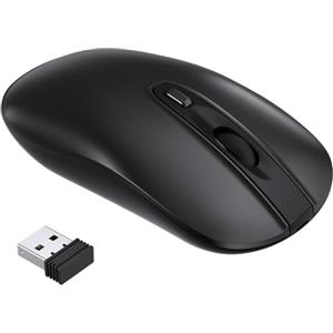 cimetech Mouse Wireless, Mouse Silenzioso Portatile Ottico Senza Fili 2.4G con Ricevitore Nano, Compatibile con Windows 10/8/7/XP/Vista, per Business e Casa (Batteria, Nero)