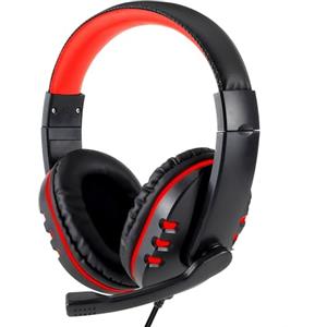 Retoo Cuffie da gioco, Cuffie con cavo per PS4, PS5, PC, Xbox, Cuffie da gioco con microfono, Cuffie cablate con microfono, 18 cm x 18,5 cm x 7 cm, Nero-Rosso