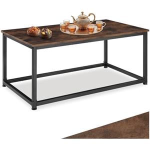 tectake® Tavolino Salotto 100x55x45,5cm, Tavolino da Salotto Rettangolare, Tavolo Soggiorno e Divano, Ideale Libri, Foto, Piante e Bevande, Arredamento Casa, Ufficio - Legno Industriale Scuro