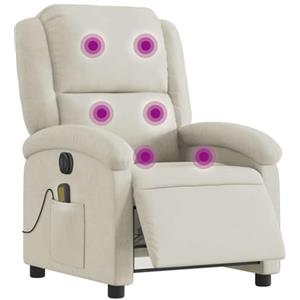vidaXL Poltrona Massaggiante Reclinabile Elettrica Crema Velluto, Poltrona massaggiante, Poltrona elettrica massaggiante, Poltrona da Ufficio