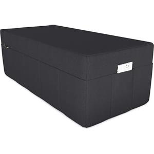 POKAR Fodera per Materasso Pieghevole 140x195x15 cm | Funzione Pouf con Tasche Laterali | Copertura per Materasso per Ospiti | Lavabile | Certificato OEKO-TEX | Prodotto nell'UE | Nero