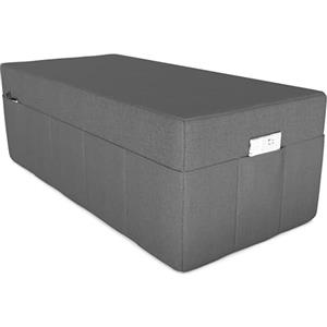 POKAR Fodera per Materasso Pieghevole 140x195x15 cm | Funzione Pouf con Tasche Laterali | Copertura per Materasso per Ospiti | Lavabile | Certificato OEKO-TEX | Prodotto nell'UE | Grigio
