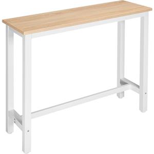 WOLTU Tavolo da Bar Rettangolare Alto Tavolino Bancone per Cucina in Metallo Legno 120x40x100 cm