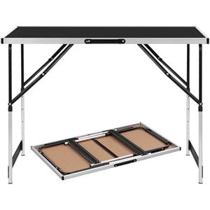 eSituro Tavolo da Campeggio Regolabile in Altezza (73-94 cm), Tavolo Pieghevole Salvaspazio in Alluminio, per Giardino, Picnic, Leggero, Nero 100x60x94 cm