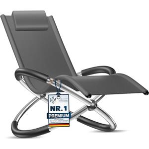 KESSER® Lettino relax Sdraio | Lettino da giardino | Sedia da giardino | Sedia pieghevole | Lettino a dondolo | Sedia a dondolo | seduta reclinabile ergonomica, Antracite