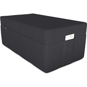 POKAR Fodera per Materasso Pieghevole 120x195x15 cm | Funzione Pouf con Tasche Laterali | Copertura per Materasso per Ospiti | Lavabile | Certificato OEKO-TEX | Prodotto nell'UE | Nero
