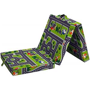 VitaliSpa Materasso pieghevole, Verde, 190 x 70 cm, pieghevole con maniglie per il trasporto per utilizzi flessibili