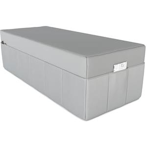 POKAR Fodera per Materasso Pieghevole 160x195x15 cm Idrorepellente | Funzione Pouf con Tasche | Copertura per Materasso per Ospiti | Lavabile | Certificato OEKO-TEX | Prodotto nell'UE | Grigio