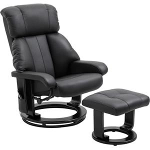 HOMCOM Poltrona Massaggiante Reclinabile con Telecomando e Poggiapiedi, Poltrona Relax con 10 Punti Massaggio, 76x80x102 cm, Nero