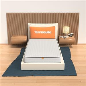 MiaSuite Primavera H20 Materasso con Dispositivo Medico Ortopedico e Rivestimento Cotton Anallergico ed Antiacaro, Water Foam e Poliuretano, Bianco, Singolo, 90 x 190 cm