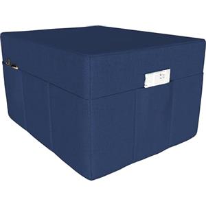 POKAR Fodera per Materasso Pieghevole 80x195x15 cm | Funzione Pouf con Tasche Laterali | Copertura per Materasso per Ospiti | Lavabile | Certificato OEKO-TEX | Prodotto nell'UE | Blu Scuro