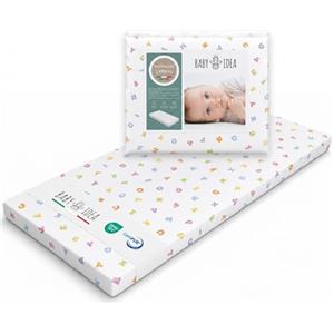 baby idea Materasso Lettino Campeggio Sfoderabile Pieghevole Traspirante a Norma EN16890:2017 Federa100% Cotone Oeko-tex® Interno Certificato Certipur™ 60x120x4 OMAGGIO Borsa da Viaggio (Carioca)