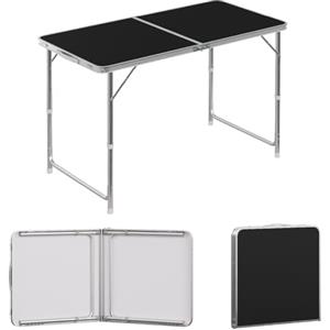 WOLTU Tavolo da Campeggio Pieghevole Portatile con Maniglia per Picnic Giardino Altezza Regolabile in Alluminio MDF 120x60x55/70cm