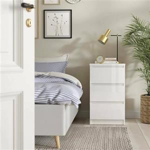 Dmora - Cassettiera Ameline, Settimino multiuso, Comò camera da letto, Mobile con cassetti, 50x40 h70 cm, Bianco lucido