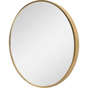 [en.casa] Specchio Rotondo da Parete Ø 60 cm Specchio da Bagno con Cornice in Alluminio - Color Oro