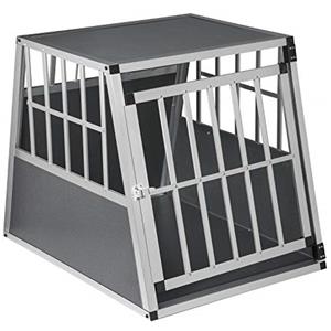 EUGAD Trasportino per Cani Auto in Alluminio, Box Trasporto Singolo 65x85x71cm Trasportino Auto per Cane Media/Piccola, Leggero e Stabile Kennel Cane per Auto Viaggi Casa