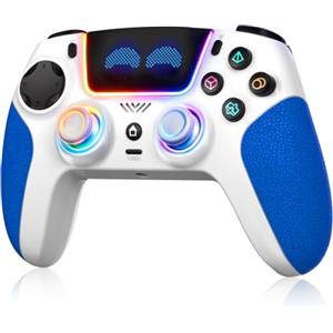 SFGSUP Controller Wireless per PS5/PC/Steam Deck, con Joystick&Grilletti Effetto Hall/8 Colori illuminazione RGB/Giroscopio 6 Assi/Turbo/Doppia Vibrazione/Impugnatura Antiscivolo/Batteria 1500 mAh