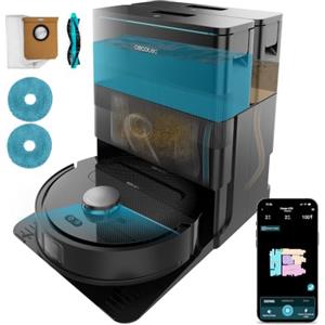 Cecotec Robot Aspirapolvere e Lavapavimenti con Base Autovuotante e App Conga X50 X-Treme. Navigazione Laser, Mappatura Interattiva, 15000Pa, Autonomia 240min, Moci Sollevabili, Base con 3 Serbatoi