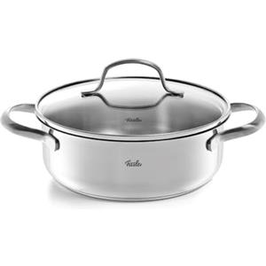 Fissler San Francisco Pentola rostiera in acciaio box 1.2 L, 16 cm, con coperchio in vetro, bordo di versamento, risparmio energetico, cottura a induzione