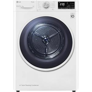 LG RH80V9AVHN Asciugatrice Smart a Carica Frontale 8 Kg, Classe C, Condensazione con Pompa di Calore, Wi-Fi con SmartThinQ, Eco Hybrid, Allergy Care, 60 x 69 x 85 cm - Bianco