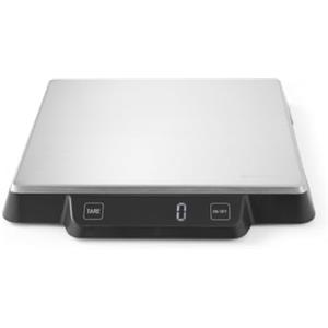 HENDI Bilancia da cucina digitale, corpo in plastica HIPS con display LED digitale integrato, alta precisione, max. 15 kg, 3 batterie AAA non incluse, 266x269x(H)34 mm, acciaio inox