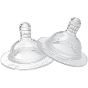 Twistshake Tettarelle Anticolica - Set 2 Pezzi | Taglia Plus da 6 Mesi | Struttura Simil Seno | Silicone Soffice | Senza BPA | Ideale per Biberon Latte Bambini | Trasparente