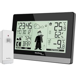 techno line Technoline WS9612 - Stazione meteo moderna, colore: Nero