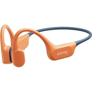 SANAG Cuffie a Conduzione Ossea, IP68 Impermeabili per Nuoto, MP3 Integrato 64GB, Bluetooth 6.0, Rivestimento in Silicone Liquido, Open Ear con AI Noise Cancelling, 9 Ore di Autonomia, Premium Sound