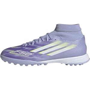 Adidas Donna F50 SPARKFUSION League W Mid Turf Football Boots, Violet Tone/Lucid Lemon/Purple Rush, 44 2/3 EU