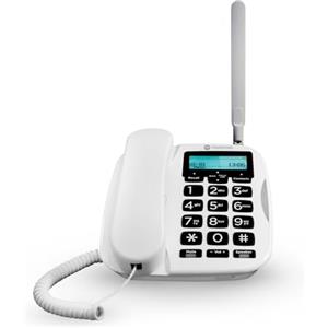 Motorola Voice - Telefono da tavolo FW500 con SIM e linea fissa - Backup di emergenza 4G LTE, Fino a 8 ore di batteria, Telefono di emergenza in caso di interruzione di corrente, Tasti grandi