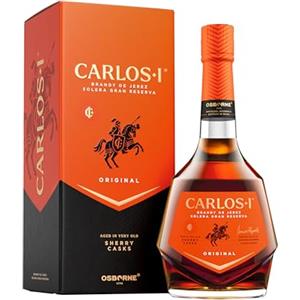 Carlos I Brandy De Jerez con Confezione Regalo, Bottiglia da 700ml