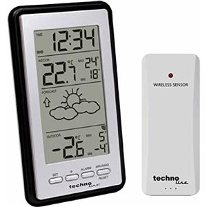 techno line WS 9130 Stazione Meteo, Argento/Nero