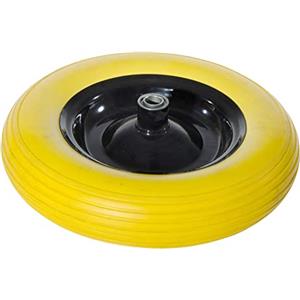 VERDELOOK | Ruota Gialla Antiforatura di Ricambio per Carriola cod. 81/1 - 81/16, Ruota per Carriola Antibuca