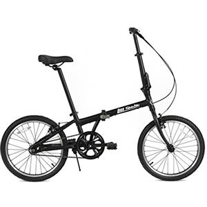 FabricBike Bicicletta pieghevole, telaio in lega, monovelocità, 3 colori (Fully Matte Black)