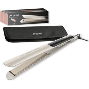 Cecotec Piastra Stretta per Capelli Ceramica Lisse NanoSilk Essence Champagne. NanoSilk, HeatMax 130-230°C, Keratina e Olio Di Argan, Auto Spegnimento, Pochette, Capelli Lucidi