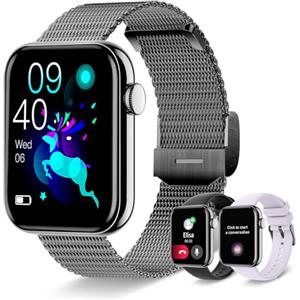 Betatree Smartwatch Uomo Donna con Chiamate e Risposta/Notifiche WhatsApp, 1,85" Orologio Digitale Fitness Contapassi Cronometro, 19 Modalità Sportivo Android iOS Smart Watch con Sonno/Cardiofrequenzimetro