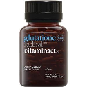 Vitaminact Glutatione Plus Puro Radical Pro - L'unico Con 120 Compresse Con Massimo Dosaggio - Potenziato Con Rosa Canina e Cardio Mariano - Antiossidante - Disintossicante-Immunostimolante